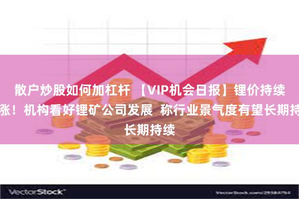 散户炒股如何加杠杆 【VIP机会日报】锂价持续上涨！机构看好锂矿公司发展  称行业景气度有望长期持续